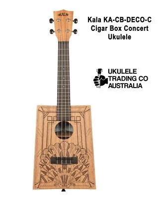 $196.90 • Buy KA-CB-DECO-C Art Deco Cigar Box Concert Ukulele By Kala With Free Kala Logo Bag 
