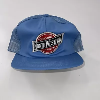 $30 • Buy Vintage Chicago Northwestern System Railroad Hat Trucker Blue Made In USA