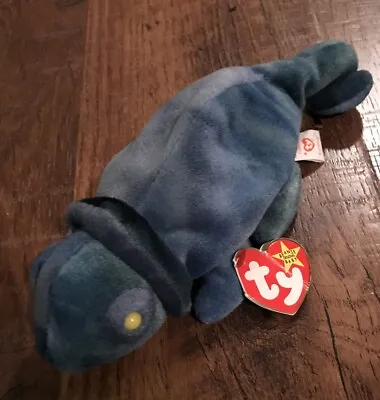 TY Beanie Baby - RAINBOW The Chameleon 1997 Writing On Tag. Used. • $4.99