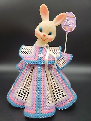 Vintage Kitschy Rubber Bunny Head Plastic Canvas Dress/Body Happy Easter Decor • $24.99