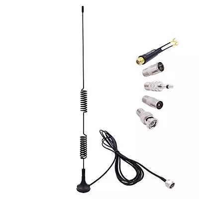 Universal Fm Antenna Magnetic Base 75 Ohm Screw F Male Plug With Pal Bnc 3.5mm & • $24.81