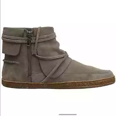 UGG Women's Reid Leather Suede Boot In Slate Size 5.5 Bootie Moccasin Taupe • $44.16