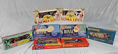 $18 • Buy Vtg Lot Of 8 Christmas Tree Lights Decorations Noma, Royal, Peerless, Timco, GE 
