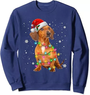 Dachshund Dogs Tree Christmas Sweater Xmas Gifts Unisex Crewneck Sweatshirt • $26.99