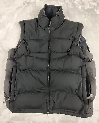REI Goose Down Vest Men's S Black Zip-In Puffer Sweater Sleeveless Vest • $26