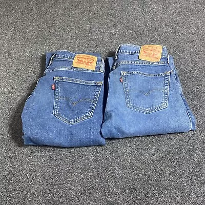 Levi’s 505 Red Tag Denim Blue Jeans (lot Of 2) Size 32x32 GC   Free Shipping • $41.69