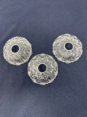 $19.99 • Buy 3 Vintage Bobeche Chandelier Glass Scalloped Ribbed Parts