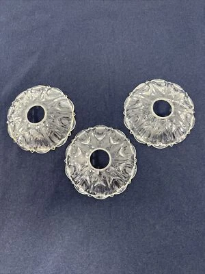 $19.99 • Buy 3 Vintage Bobeche Chandelier Glass Scalloped Ribbed Parts