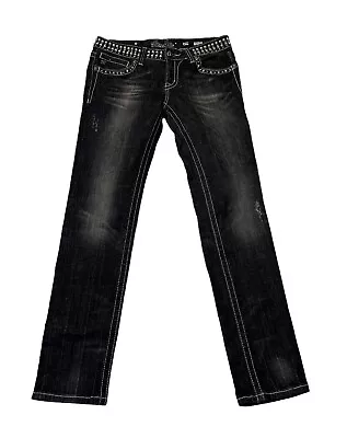 Miss Me Skinny 29 Tag (Actual 30x31) Studded Bejeweled Stretch Jeans • $31.49