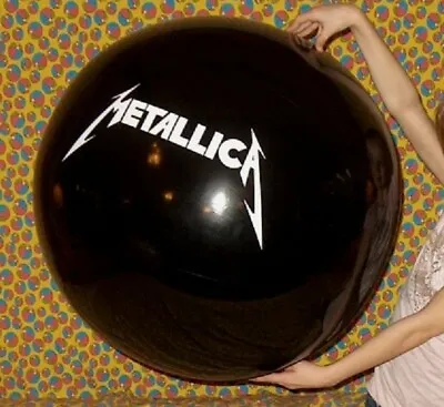 36  METALLICA Inflatable Beach Ball - Jet Black Vinyl Concert Tour Beachball • $24.99