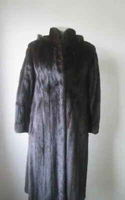 Women's Sz 6 Dark Ranch Mink Fur Coat With HOOD  SUPERB CLEARANCE SALE! • $325