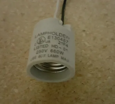 Medium Base Socket E26 2 Wire For Ceiling Fan Light Or Other Fixture Replacement • $18.95