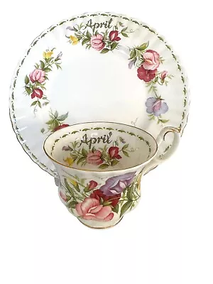 $27.50 • Buy Royal Albert Flower Of The Month Series Sweet Pea April Cup And Dessert Plate
