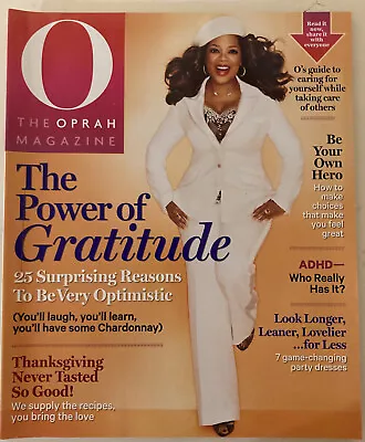 O Oprah Magazine - November 2014 - The Power Of Gratitude / Thanksgiving • $8.99