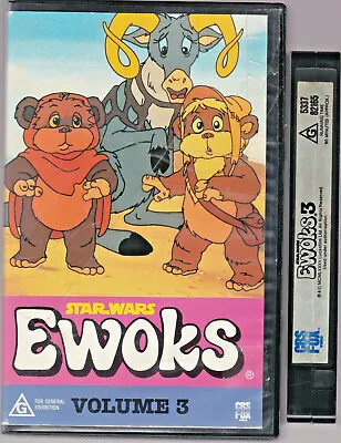 Vol 3 RARE STAR WARS EWOKS BIG BOX 1985 1987 VHS VIDEO EX-RENTAL VINTAGE CARTOON • $95