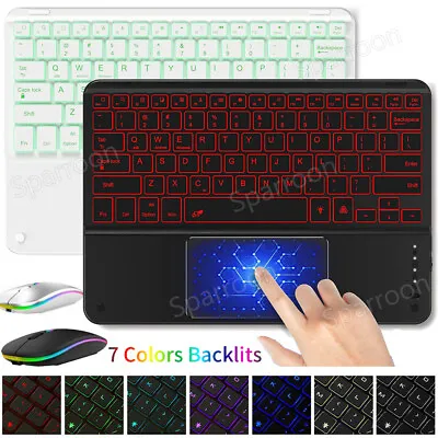 Touchpad Backlit Keyboard Mouse For Samsung Galaxy Tab S9 S8 S7 S6 Lite S4 A7 A8 • $19.89