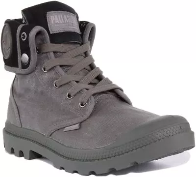 Palladium Baggy Mens Lace Up Foldable Canvas Boots In Grey UK Size 7 - 12 • £79.99