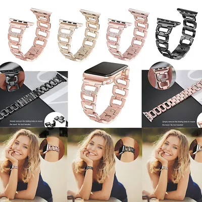 $15.99 • Buy Bling Stainless Steel IWatch Band Strap For Apple Watch Series 8 7 6 5 4 3 21 SE
