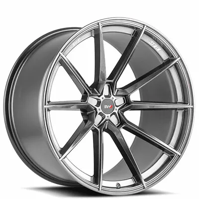 (4) 21  Savini Wheels SV-F4 Gloss Graphite Rims (B15) • $3096