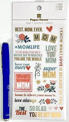 Best Mom Ever -  Scrapbooking Card Stickers (NEW) Paper House Flat Stickers • $2.09