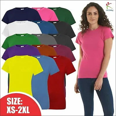 £6.27 • Buy Uneek LADIES CLASSIC CREW NECK T SHIRT Womens Short Sleeve TOP Cotton Tshirt Tee