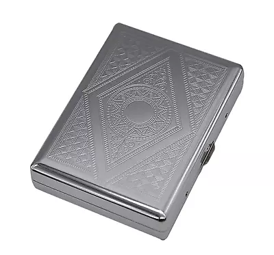 Metal Cigarette Case For RegularKing And 100's SizeHolds 20 Portable Double S • $8.77