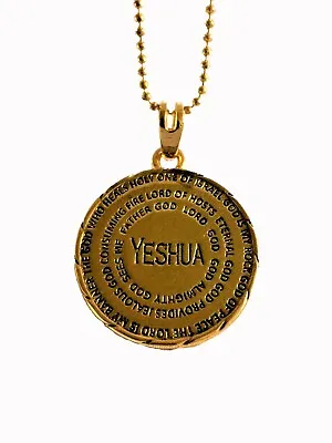 Gold Plated Yeshua Medallion Names Of God Pendant Necklace • $14.44