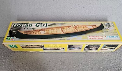 Midwest Products The Indian Girl Canoe Wood Display Model Kit # 981 Open Box • $46