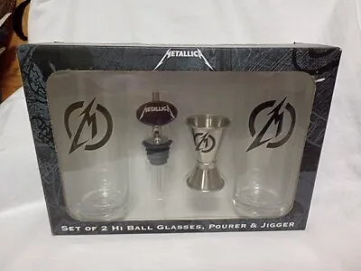 Metallica Bar Set - 2 X Hi Ball Glasses  + Pourer + Jigger • $25.71