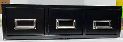 SteelMaster #F3516T 3-Drawer 3 X5  Index Card Cabinet - Metal Black • $89.99