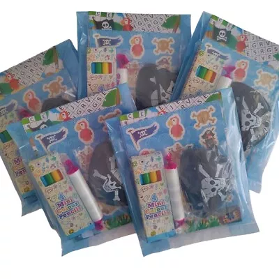 Pre Filled Party Bags Pirate Themed Activity/Pencils/Eye Patch/Sweets/Stickers  • £1.50
