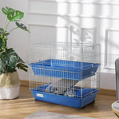 2-Tier Small Animal Cage For Rabbit Ferret Chinchilla W/ Accessories Ramp • £44.99