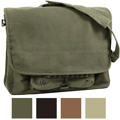 $31.99 • Buy Vintage Military Messenger Shoulder Bag Paratrooper Stonewashed School Laptop