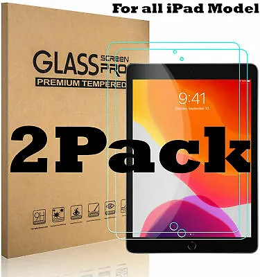2 Pack Tempered Glass Screen Protector For Apple Ipad 2/3/4/5 Mini 3/5/6 Air 9.7 • £4.50