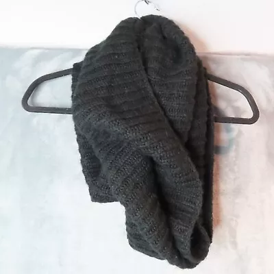 MERONA Infinity Scarf Black Ribbed Knit Classic Soft Winter Fashion 12x68 • $15.88