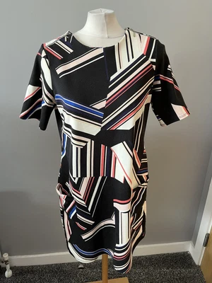 $8.74 • Buy Ladies Black Multicoloured Aztec Design Dressy Casual Work Tunic Dress 12 Wallis