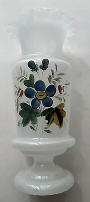 Antique Victorian Hand Painted Blown Bristol Glass Vase 6” Tall • $12.99