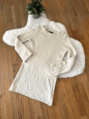 $35 • Buy Zara Italian Yarn Wool Blend Cream Sweater Dress