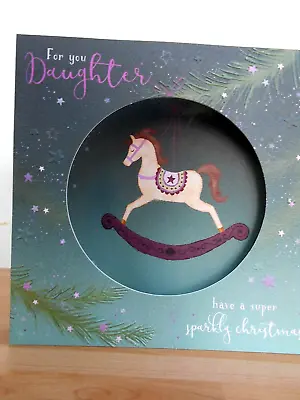 For You DAUGHTER ~ Rocking Horse ~ Christmas Tree Ornament  Xmas Card ~Free P&p • £1.58