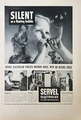 1937 Servel Electrolux Gas Refrigerator Vintage Ad Silent As A Floating Bubble • $14.95