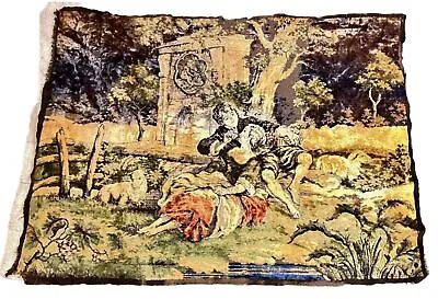 Vintage Italian Tapestry Rug 1920s Italian Tapestry Of Boy And Girl • $350