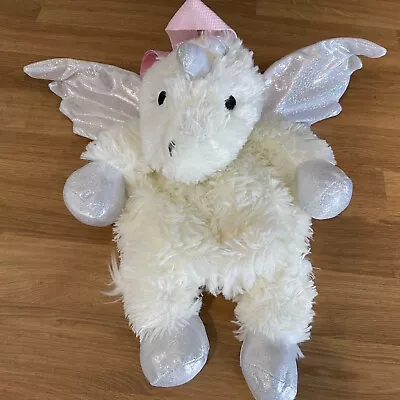 Cotton On Kids White With Silver Wings Unicorn Backpack Stuffed Animal 35cm Tall • $15