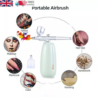 New Mini Airbrush Compressor Kit Air Brush Spray Gun Cake Paint Nail Art UK • £19.95