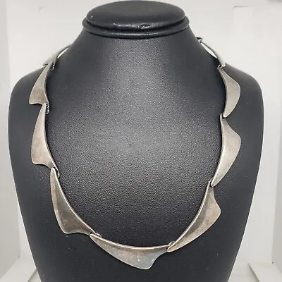 Vintage Sterling Silver Denmark Style Hand Made Necklace • $219