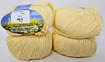 Plymouth Yarn DANDELION In Butter Yellow #2007 Lot Of 4 50g/120yd Ea. • $24