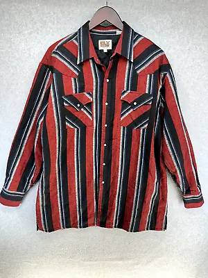 Vintage Ely Cattleman Mens Large Jacket Multicolor Striped Snap Close • $35