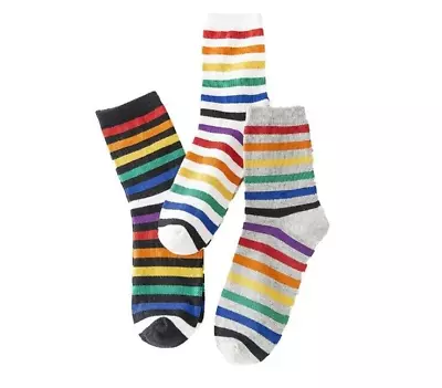 3 Pairs Rainbow Socks Size UK 5 - 9 Pride Gay Lesbian LGBTQ Trans Non Binary • £4.49