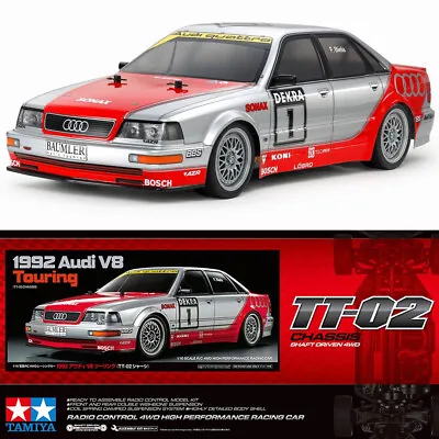 Tamiya 58699-60A RC 1/10 4WD1992 AUDI V8 TT02 On Road Touring Car Kit • $128.80