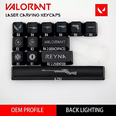 Valorant Reyna Keycaps | Backlit Laser Cut OEM Profile | Gaming | Custom • £19.99