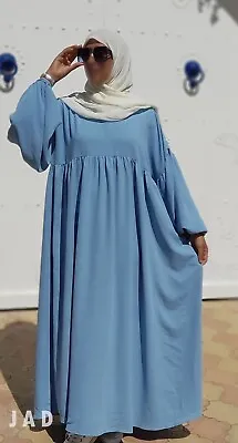 Women's Abaya Dress Islamic Elegant “ Light Blue “ • £27